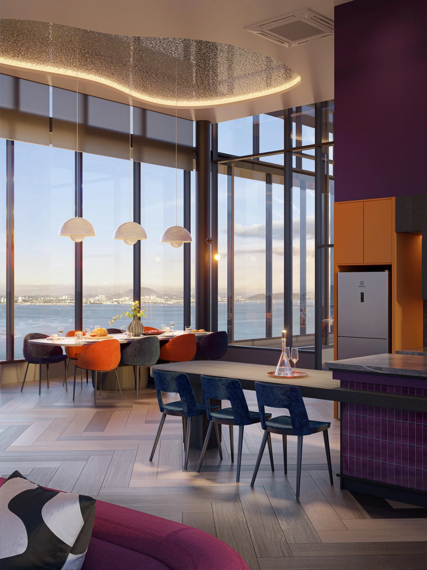 Sky dining and social space overlooking the Penang waterfront