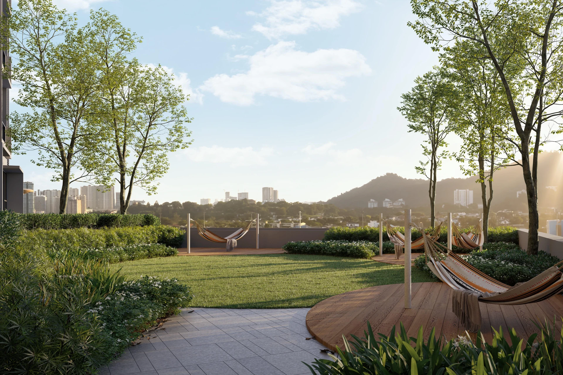 Landscaped hammock garden at The Lighthauz Penang