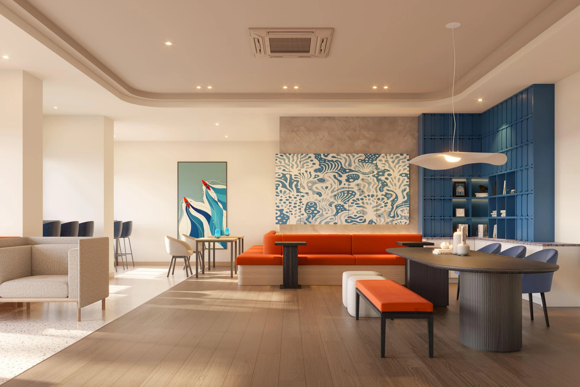 Residents' social lounge at The Lighthauz Penang